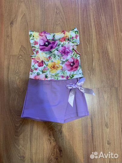 Майка + юбка-шорты для девочки 86 размер