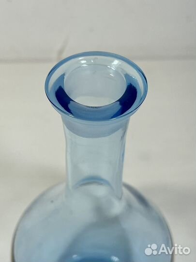 Графин и рюмки ликерные, голубое стекло, СССР