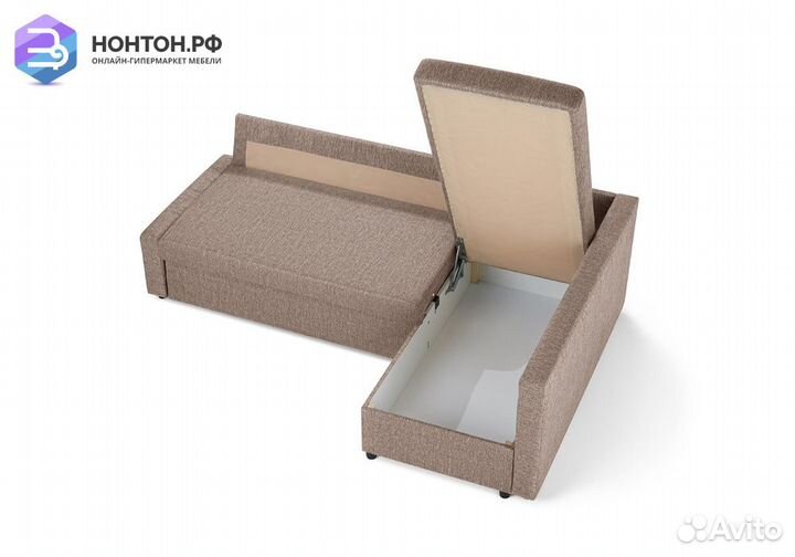 Диван угловой дельфин Поло бежевый