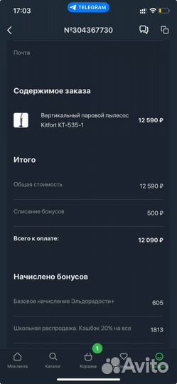 Вертикальный паровой пылесос Kitfort KT-535-1