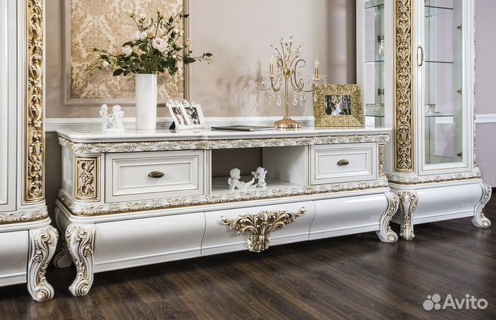 Мебель для гостиной Алсу 2+тв+1 белый глянец