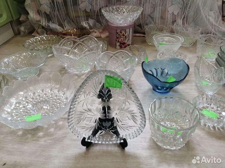 Хрусталь салатники, фруктовница, пепельница, вазы