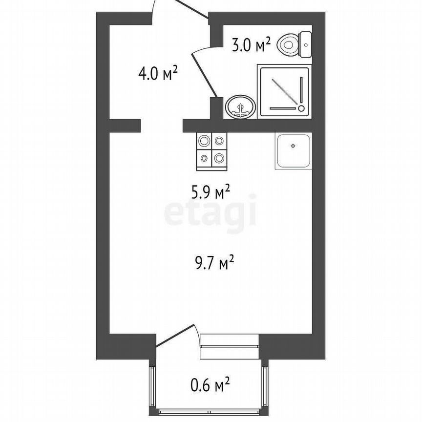 Квартира-студия, 23,2 м², 7/14 эт.