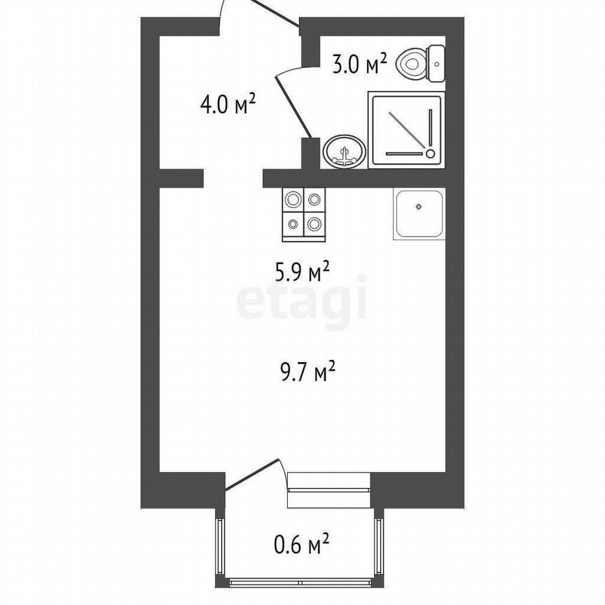 Квартира-студия, 23,2 м², 7/14 эт.
