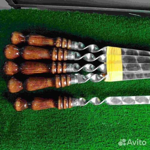 Шампур с деревянной ручкой для люля, 20х3 мм 60 см