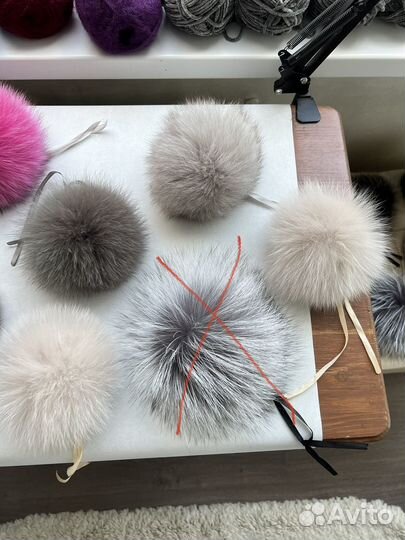 Помпон меховой натуральный мех