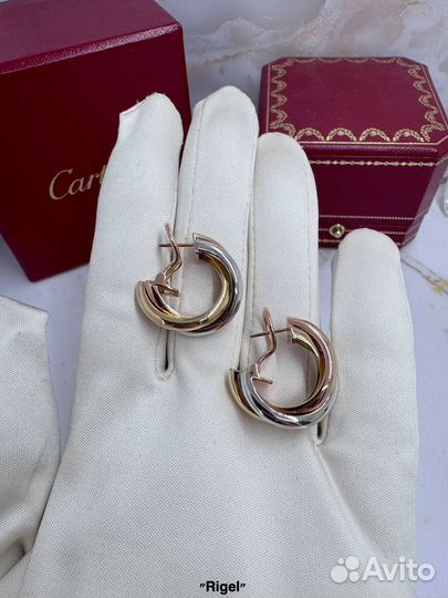 Серьги Cartier trinity
