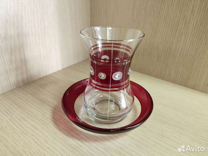 Набор стаканов для чая. Турция. Стекло. 6 штук