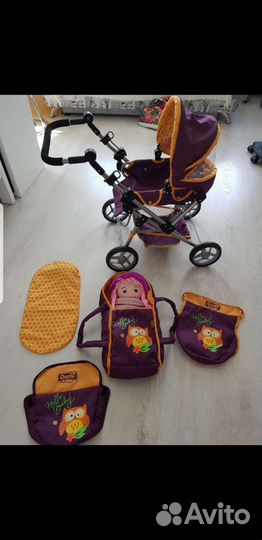 Игрушечнвя детская коляска 3в1