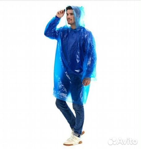 Плащ-дождевик полиэтиленовый, пончо, 20 мкр