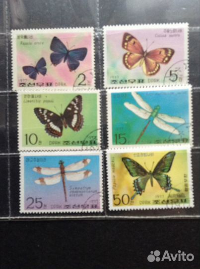 Почтовые Марки Фауна Бабочки Полные серии