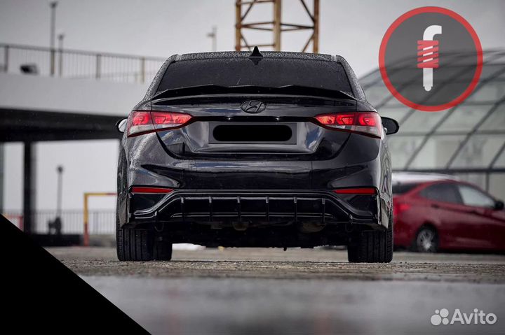 Диффузор заднего бампера Hyundai Solaris 2017-2020