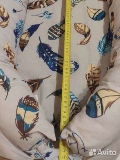 Гнёздышко-кокон баюлёнок, серый, перья, Амама