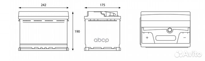 Аккумулятор gladiator Energy 60 Ah, 590 A, 242x