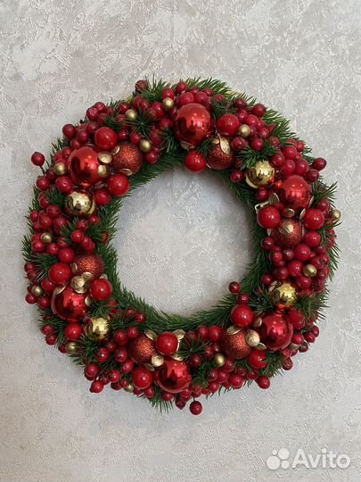 Новогодний венок ручной работы