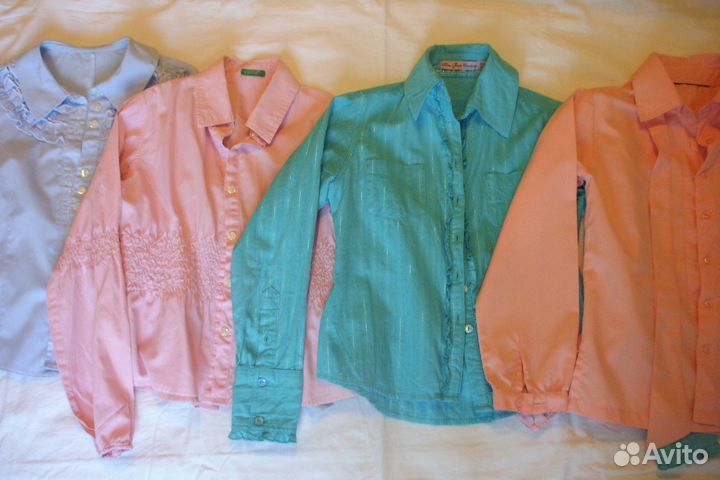 Фирм. х/б рубашки для девочки 7-10 лет
