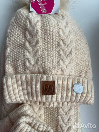 Шапка+шарф+варежки для девочки