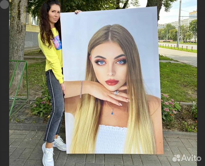 Портрет на холсте по фото (разные размеры)