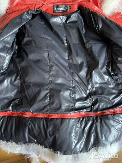 Женский кожаный пуховик размер 44