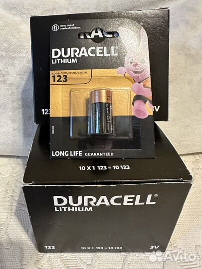 Батарейки duracell lithium CR123 литиевый элемент