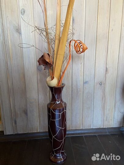 Ваза керамика с сухоцветами