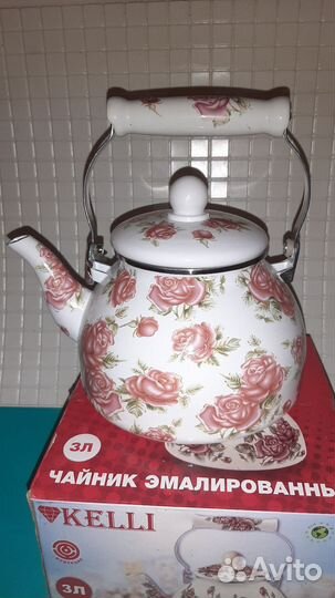 Чайник эмалированный 3 л Новый