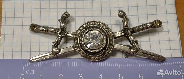 Винтажная Брошь- Брошка. Скрещённые мечи