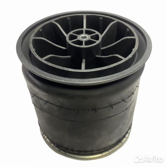 Пневмоподушка со стаканом 2 отв. M12. 1 отв. штуц