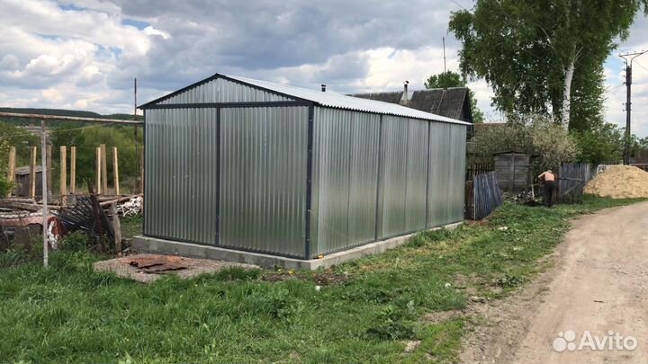 Гараж-ракушка из волнового профиля