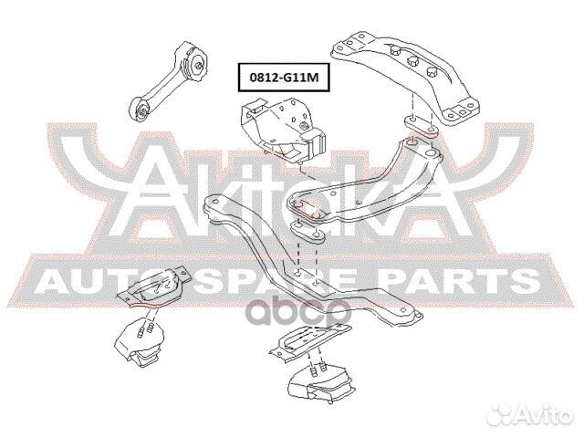 Подушка двигателя MT 0812-G11M asva