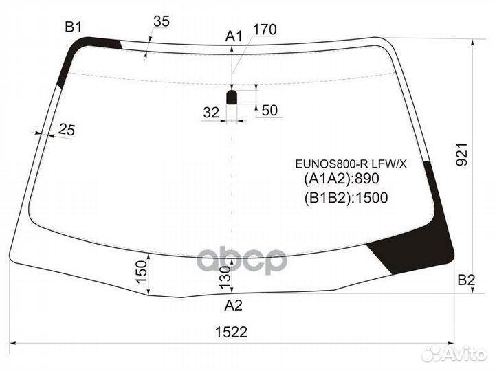 Стекло лобовое mazda millenia 4D SED 93-03 euno