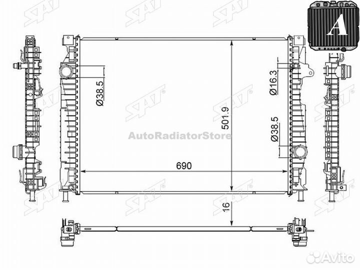 ST100107 Радиатор Land Rover Discovery Sport 14- / Range Rover Evoque 15-18