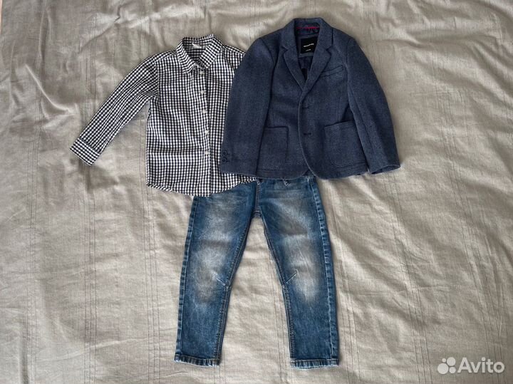Вещи для мальчика 110 пиджак джинсы рубашка