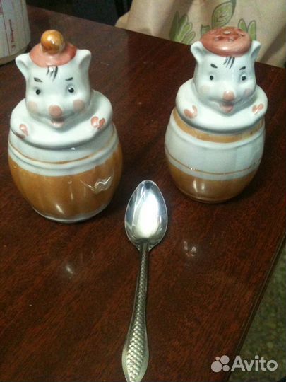 Фарфоровые солонка и горчичница Дулёво 95 г