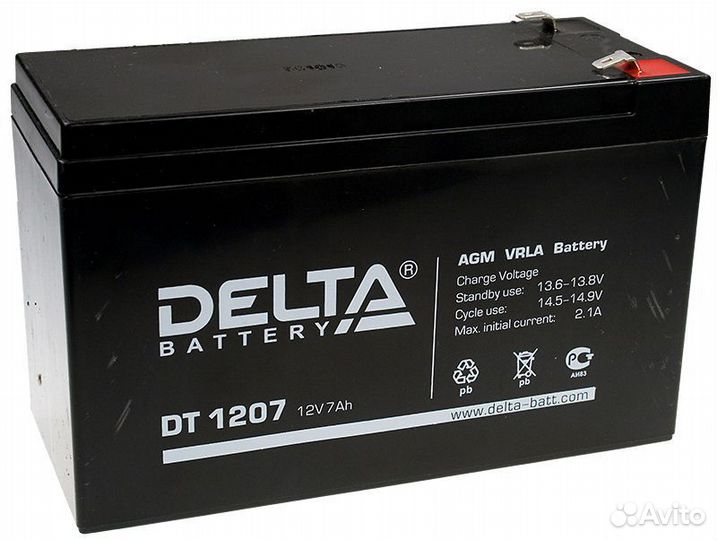 Аккумулятор Delta DT-1207 12V7 ач пп