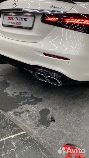Диффузор+насадки E63s AMG хром Mercedes W213 рест