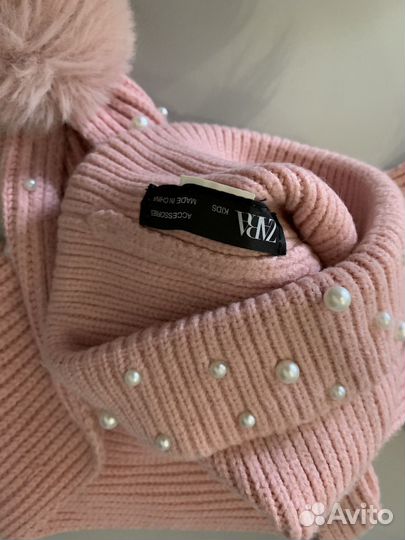 Шапка, шарф и перчатки zara