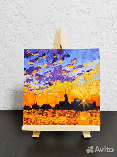 Картина маслом Пейзаж Закат