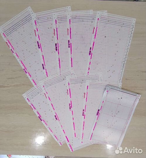 Перфокарты для вязальных машин Silver Reed