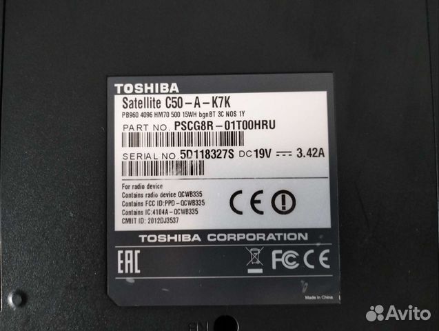 Toshiba satellite C50-A-K7K объявление продам