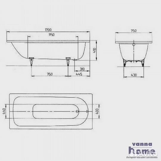 Стальная ванна Kaldewei Saniform Plus 373-1 с покр