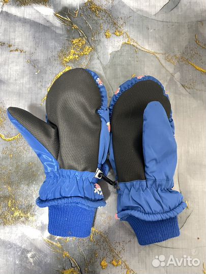 Варежки детские синие