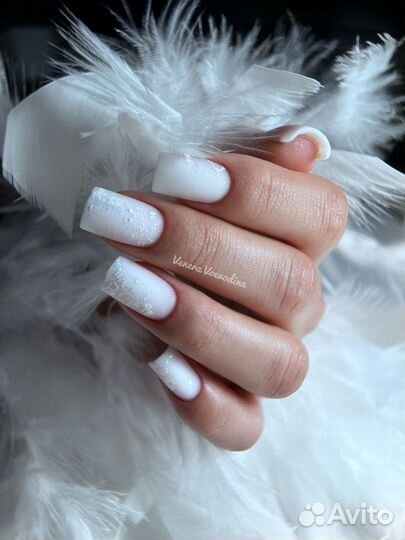 Маникюр с покрытием гель лак, наращивание