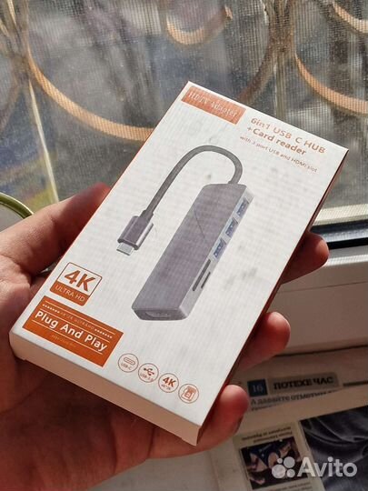 Usb type c хаб(док станция) 6 в 1 набор портов usb