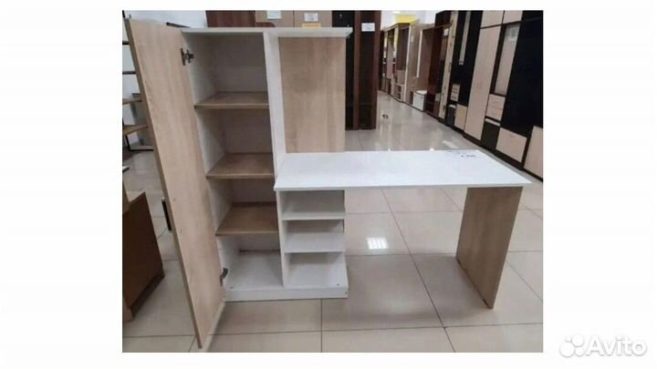 Компьютерный стол Бейсик дуб сонома/белый