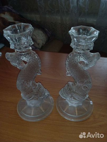 Подсвечник хрустальный рыба СССР