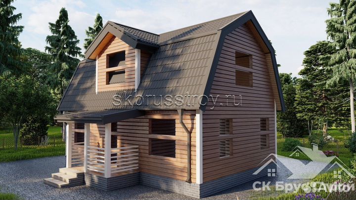 Дом из бруса 6x9 (90м2) Краснознаменск