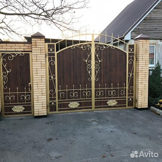 Ворота с калиткой, новые