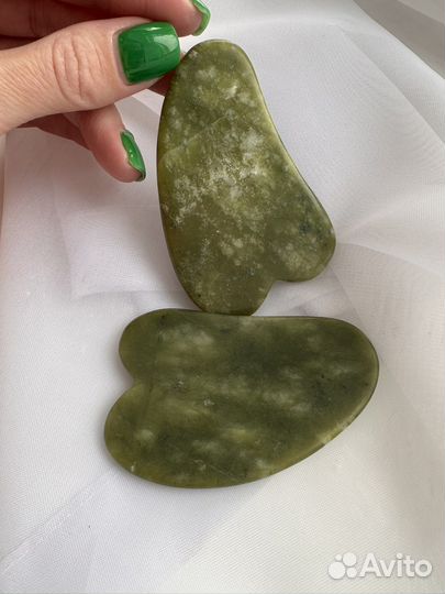 Скребок гуаша нефрит