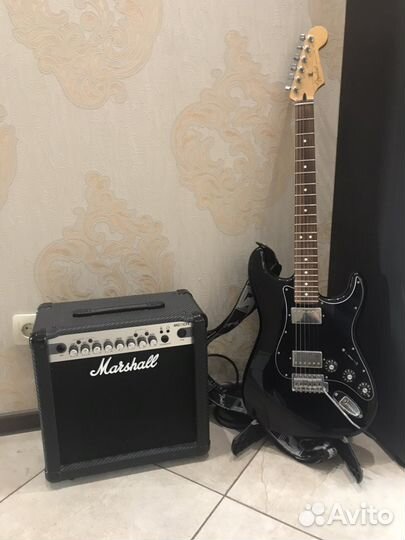 Гитара Fender Stratocaster + усилитель Marshall